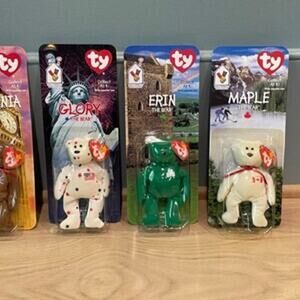 Set of 4 Rare International McDonald's 1999 TY Beanie Babies NEW